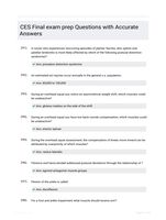 CES Final exam prep Questions  with Accurate Answers