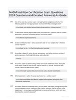 NASM Nutrition Certification Exam Questions 2024 Questions and Detailed Answers| A+ Grade