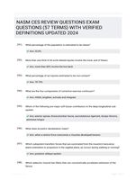 NASM CES REVIEW QUESTIONS EXAM QUESTIONS (57 TERMS) WITH VERIFIED DEFINITIONS UPDATED 2024