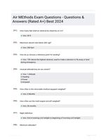 Air MEthods Exam Questions - Questions & Answers (Rated A+) Best 2024