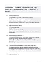 Instrument Oral Exam Questions WITH 100% VERIFIED ANSWERS GUARANTEED PASS + A GRADE