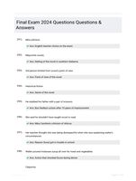 Final Exam 2024 Questions Questions & Answers