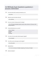 Air MEthods Exam Questions questions n answers 2024/2025