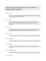 Hartman's nursing assistant care chapter 15 Study Guide Graded A+