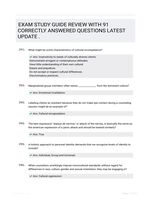 EXAM STUDY GUIDE REVIEW WITH 91 CORRECTLY ANSWERED QUESTIONS LATEST UPDATE   .
