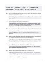 MGSC 291 - Hendrix - Test 1 71 CORRECTLY ANSWERED QUESTIONS LATEST UPDATE