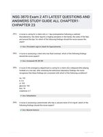 NSG 3870 Exam 2 ATI LATEST  QUESTIONS AND ANSWERS STUDY GUIDE ALL  CHAPTER1-CHPAPTER 23