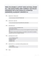 NSG 316 EXAM 2 LATEST 2024 ACTUAL EXAM ALL 200 QUESTIONS AND CORRECT DETAILED ANSWERS WITH RATIONALES (VERIFIED ANSWERS) |ALREADY GRADED A+