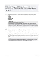 NSG 322 Chapter 32 Hypertension 26 CORRECTLY ANSWERED QUESTIONS LATEST UPDATE