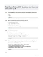 Final Exam Review With Questions And Answers 2024/2025 Quiz