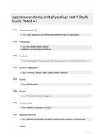 openstax anatomy and physiology test 1 Study Guide Rated A+