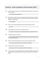 Finance - Exam Questions and Answers 2024.