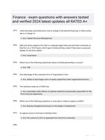 Finance - exam questions with answers tested and verified 2024 latest updates all RATED A+