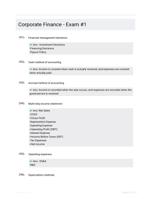 Corporate Finance - Exam #1