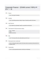Corporate Finance -- (EXAM correct 100%) #1 (Ch. 1 - 5)