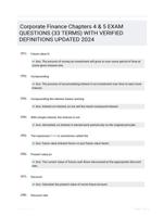 Corporate Finance Chapters 4 & 5 EXAM QUESTIONS (33 TERMS) WITH VERIFIED DEFINITIONS UPDATED 2024