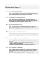 Mental health Exam #1