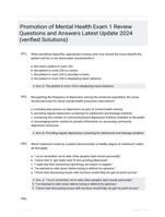 Promotion of Mental Health Exam 1 Review Questions and Answers Latest Update 2024 (verified Solutions)