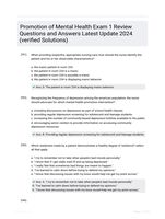 Promotion of Mental Health Exam 1 Review Questions and Answers Latest Update 2024 (verified Solutions)
