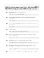 California Insurance State Exam Questions 2024 latest Version Questions and Detailed Answers