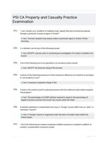 PSI CA Property and Casualty Practice Examination