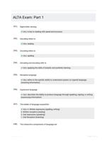 ALTA Exam: Part 1