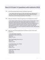 Nurs 615 Exam IV Questions with solutions 2024