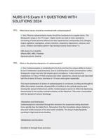 NURS 615 Exam II 1 QUESTIONS WITH SOLUTIONS 2024