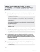 RN VATI Adult Medical Surgical 2019 90 CORRECTLY ANSWERED QUESTIONS LATEST UPDATE