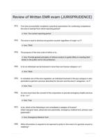 Review of Written EMR exam (JURISPRUDENCE)