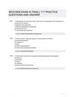 BIOCHEM EXAM 4( FINAL) 117 PRACTICE QUESTIONS AND ANSWER