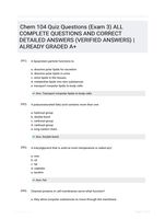 Chem 104 Quiz Questions (Exam 3) ALL COMPLETE  QUESTIONS AND CORRECT  DETAILED ANSWERS (VERIFIED  ANSWERS) |ALREADY GRADED A+