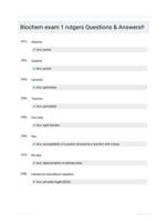 Biochem exam 1 rutgers Questions & Answers!!