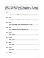 PSU PSYCH 260 Exam 1 - Questions & Answers (Scored A+) 100% Guaranteed Best Update 2024