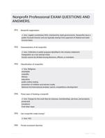 Nonprofit Professional EXAM QUESTIONS AND ANSWERS.