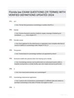 Florida law EXAM QUESTIONS (29 TERMS) WITH VERIFIED DEFINITIONS UPDATED 2024