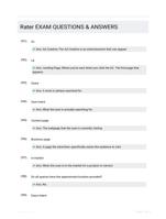 Rater EXAM QUESTIONS & ANSWERS