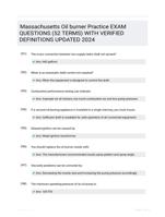 Massachusetts Oil burner Practice EXAM QUESTIONS (52 TERMS) WITH VERIFIED DEFINITIONS UPDATED 2024