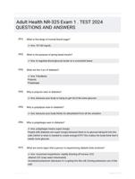 Adult Health NR-325 Exam 1 . TEST 2024 QUESTIONS AND ANSWERS