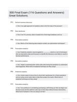 300 Final Exam Review questions and answers verified 100%