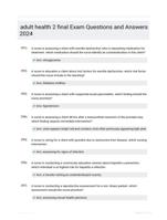 adult health 2 final Exam Questions and Answers 2024