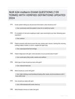 NUR 634 midterm EXAM QUESTIONS (159 TERMS) WITH VERIFIED DEFINITIONS UPDATED 2024
