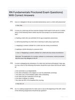 RN Fundamentals Proctored Exam Questions) With Correct Answers