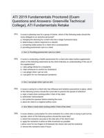 ATI 2019 Fundamentals Proctored (Exam Questions and Answers- Greenville Technical College), ATI Fundamentals Retake