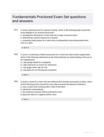 Fundamentals Proctored Exam Set questions and answers