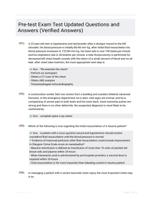 Pre-test Exam Test Updated Questions and Answers (Verified Answers)