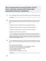 RN Fundamentals Proctored EXAM LATEST   WITH 100 REAL EXAM QUESTIONS  AND ANSWERS(VERIFIED ANSWERS)