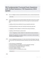 RN Fundamentals Proctored EXAM 100 PRACTICE QUESTIONS AND ANSWER