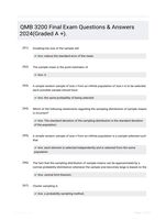 QMB 3200 Final Exam Questions & Answers 2024(Graded A +).