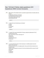 Nur 134 test 3 Nclex style questions |241 Questions| With Correct Answers.